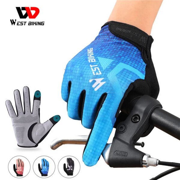 WEST BIKING-guantes de ciclismo para hombre, manoplas de medio dedo con pantalla táctil para ciclismo de montaña y otoño, para primavera y otoño