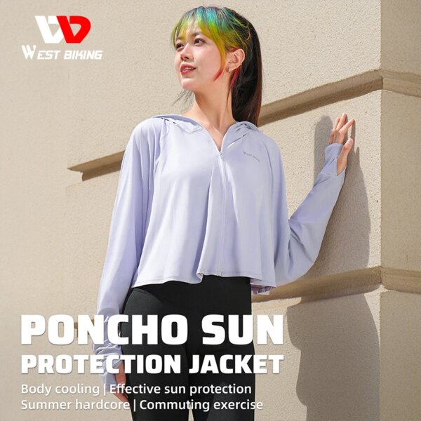 WEST BIKING-ropa de protección solar de verano para mujer, abrigos con capucha UPF 50+ UV, ropa deportiva de manga larga de secado rápido, chaquetas informales refrescantes