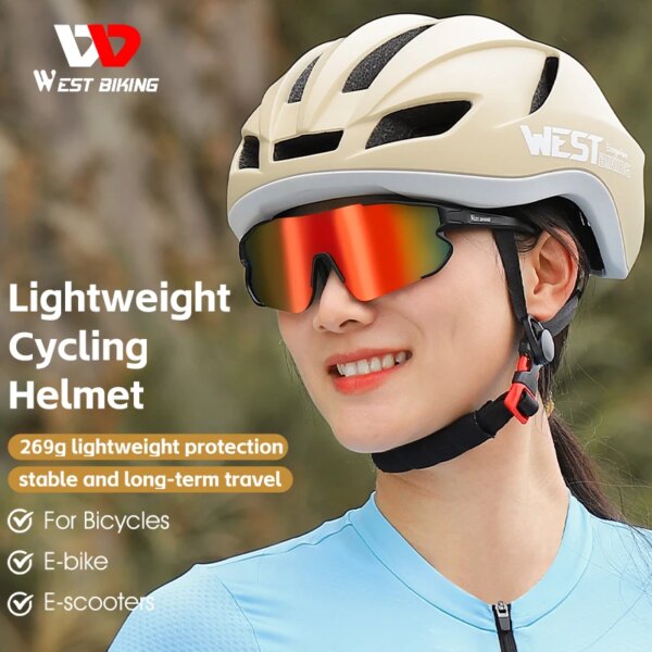 WEST BIKING-cascos de ciclismo ultraligeros, casco de bicicleta nueva para hombres y mujeres, equipos de bicicleta de carreras, casco de seguridad para ciclismo de montaña