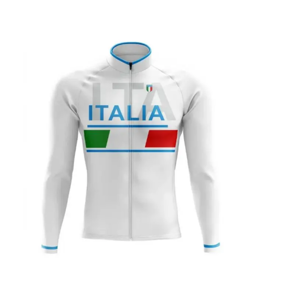 POLAR DE INVIERNO TÉRMICO 2024 EQUIPO NACIONAL DE ITALIA Blanco SÓLO JERSEY DE CICLISMO DE MANGA LARGA ROPA DE CICLISMO TALLA XS-4XL