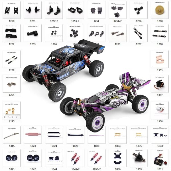 WLtoys 124018 124019 1/12 RC coche repuestos originales brazo oscilante C asiento inferior Motor diferencial caja de cambios amortiguadores neumático