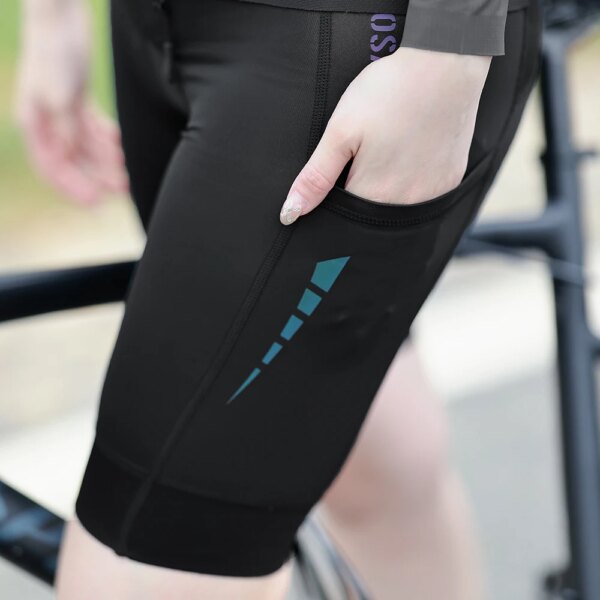 WOSAWE, pantalones cortos acolchados 3D para ciclismo, pantalones cortos de verano de secado rápido para bicicleta de montaña, pantalones cortos ajustados para ciclismo de carretera, pantalones cortos para bicicleta con bolsillos traseros con cremallera