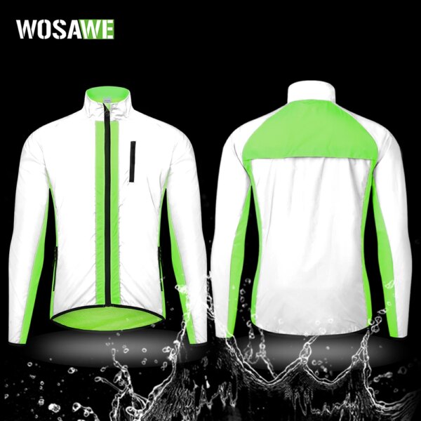 WOSAWE-Chaqueta de ciclismo reflectante para hombre, cortavientos para bicicleta de montaña, resistente al viento, impermeable, ropa de motocicleta, abrigo de viento