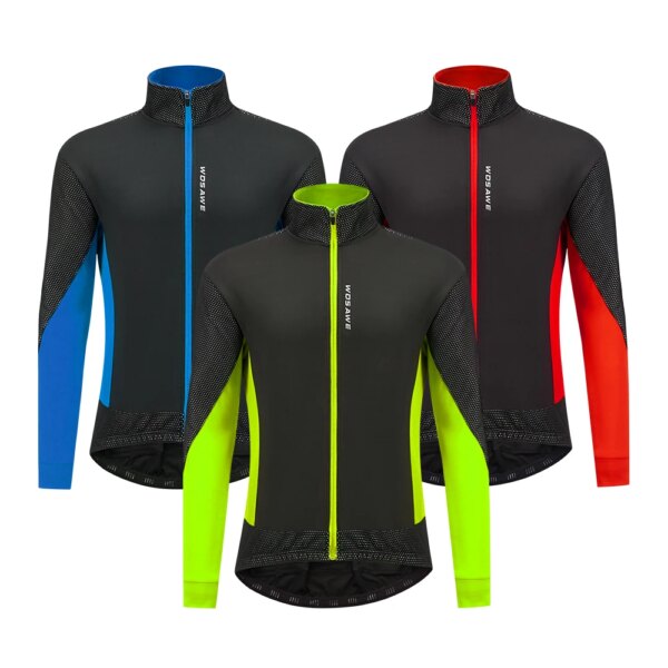 WOSAWE-Chaqueta de ciclismo para hombre, ropa térmica de lana para ciclismo de montaña o de carretera, cortavientos impermeable, ropa para bicicleta, chaqueta deportiva