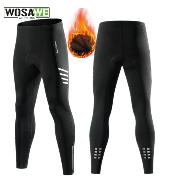 WOSAWE-pantalones de Ciclismo para hombre, medias de compresión con almohadilla para bicicleta de montaña, pantalones largos para Ciclismo, ropa de invierno, pantalones deportivos de Motocross