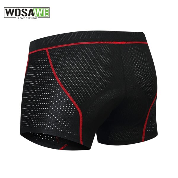 WOSAWE, ropa interior de ciclismo mejorada para hombre, almohadilla de Gel Pro 5D, ropa interior de ciclismo a prueba de golpes, pantalones cortos para bicicleta de montaña y carretera