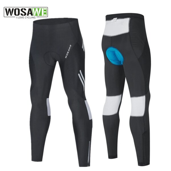 WOSAWE, pantalones de ciclismo para hombre con almohadilla de Gel 5D, medias de ciclismo, pantalones largos para bicicleta MTB, pantalones para bicicleta de descenso, pantalones deportivos para montar