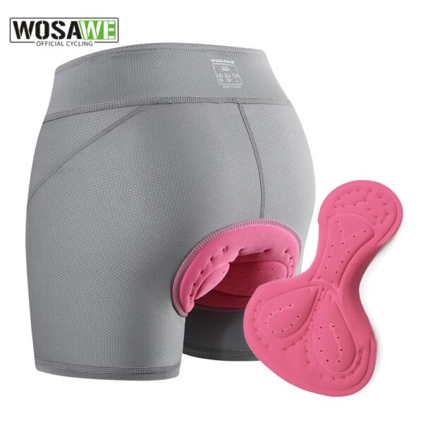 WOSAWE-pantalones cortos acolchados para ciclismo para mujer, ropa interior de malla transpirable para ciclismo, ropa interior a prueba de golpes para montar en bicicleta, pantalones cortos para bicicleta de montaña y carretera