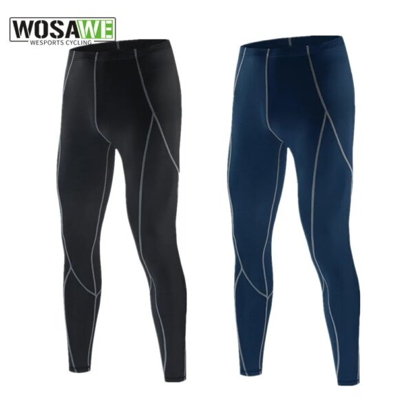 WOSAWE, pantalones de ciclismo de secado rápido para hombre, pantalones ajustados a prueba de viento para bicicleta, ropa deportiva, pantalones largos interiores con capa Base para bicicleta de montaña