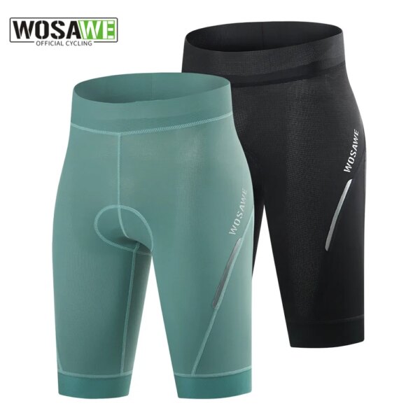 WOSAWE pantalones cortos de ciclismo acolchados de Gel 3D de secado rápido para mujer, pantalones cortos a prueba de golpes para bicicleta de montaña MTB, pantalones cortos transpirables para bicicleta de carreras