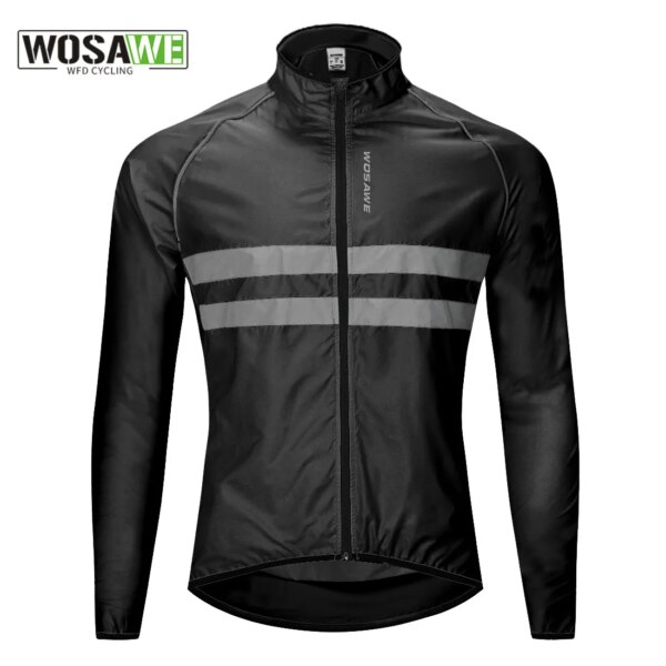 WOSAWE chaqueta reflectante para ciclismo Jersey multifunción de alta visibilidad bicicleta de carretera MTB a prueba de viento abrigo de lluvia de secado rápido cortavientos