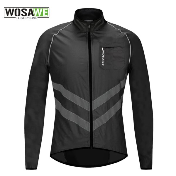 WOSAWE chaqueta reflectante ciclismo manga larga cortavientos para bicicleta a prueba de viento impermeable de secado rápido MTB Jersey chaquetas cortavientos