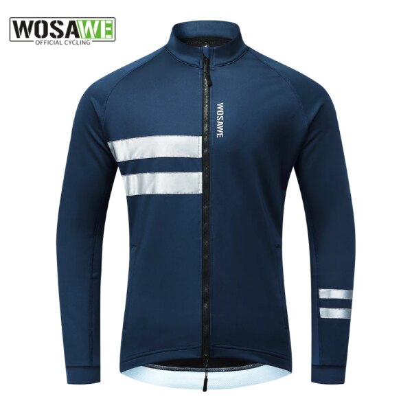 WOSAWE Softshell chaqueta de ciclismo de invierno de manga larga Jersey ropa de bicicleta chaqueta térmica de lana camisetas MTB ropa de bicicleta Jersey