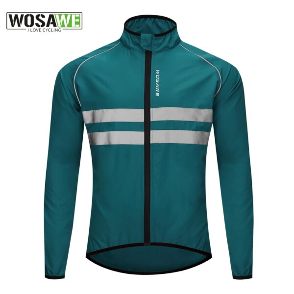 WOSAWE-Chaqueta de ciclismo reflectante ultraligera para hombre, cortavientos para bicicleta de montaña, a prueba de viento, para correr y montar en bicicleta