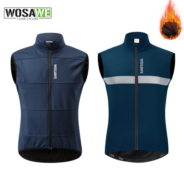 WOSAWE-Chaleco de ciclismo para hombre, chaleco deportivo sin mangas, color negro, ligero, a prueba de viento, para deportes de montaña, color azul marino, 2024