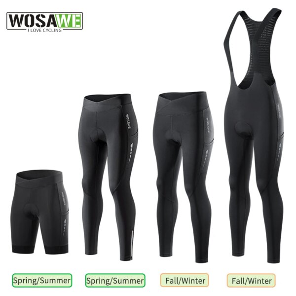 WOSAWE, pantalones cortos para mujer, pantalones para bicicleta, medias de ciclismo de alta elasticidad, ropa de ciclismo para mujer, mallas para deportes al aire libre, medias para bicicleta en las cuatro estaciones