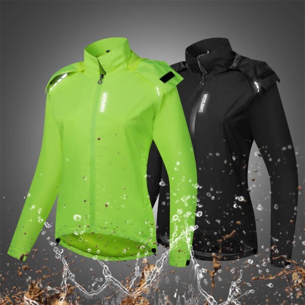 WOSAWE-Chaqueta de lluvia para ciclismo para mujer, chaqueta con capucha para bicicleta de montaña y motocicleta, cortavientos impermeable, abrigo de lluvia ultraligero a prueba de viento