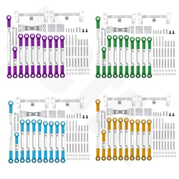 WPL 1/16 para coche RC C14 C24, enlace de dirección de Metal, montaje de barra de amarre, Kit de amortiguador, piezas de mejora