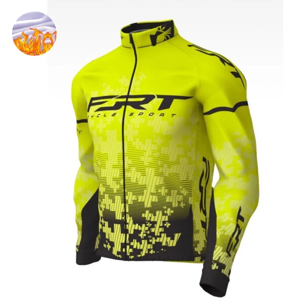 Chaqueta de invierno de lana térmica para hombre, chaqueta de Ciclismo de equipo, traje de Jersey de manga larga, ropa para Ciclismo de montaña y carretera