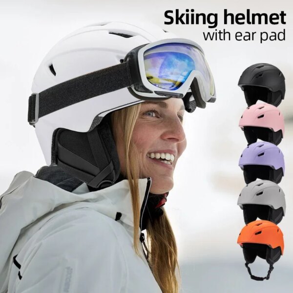 Casco de esquí de invierno para patinaje sobre Snowboard, cascos térmicos de esquí para hombre, casco de bicicleta ligero integrado de seguridad, gorro cálido para deportes al aire libre