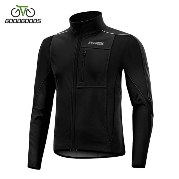Chaqueta térmica de lana para ciclismo para invierno, chaqueta para bicicleta de montaña, Jersey reflectante a prueba de viento para otoño, abrigo cortavientos