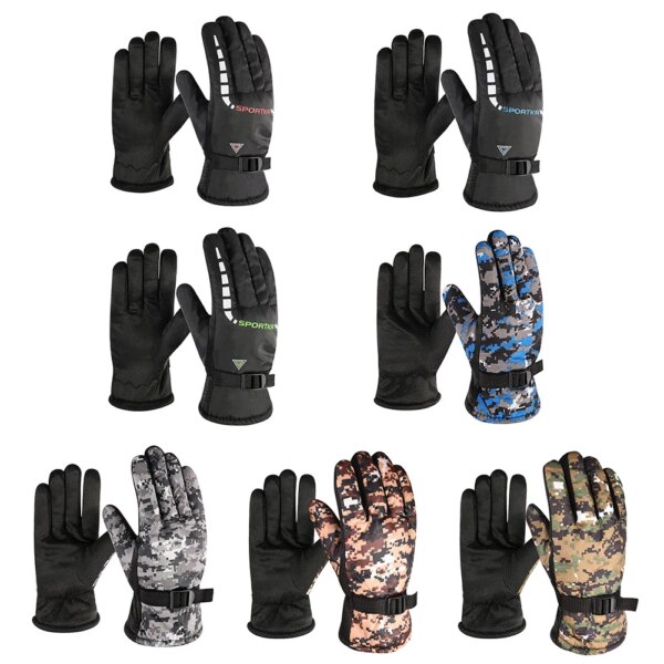 Guantes Térmicos de lana a prueba de viento para invierno, guantes deportivos para ciclismo, impermeables, para esquí y Snowboard