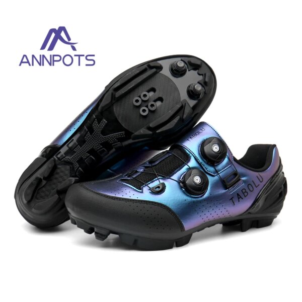 Zapato de bicicleta para mujer SPD, calzado para bicicleta de montaña, zapatillas para ciclismo de velocidad para hombre, calzado para bicicleta de carretera con tacos de ruta plana, zapatillas de carreras MTB