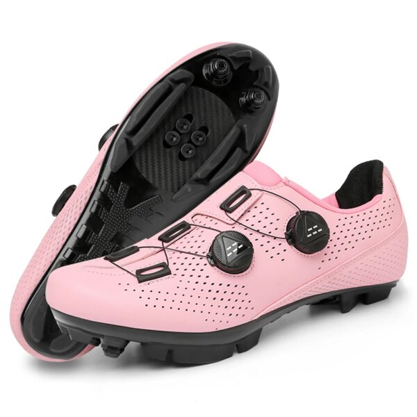 Zapatos de ciclismo MTB para mujer, zapatos con tacos, zapatillas para ciclismo, zapatos rosas para bicicleta, bloqueo de velocidad, bicicleta de montaña, calzado deportivo para exteriores