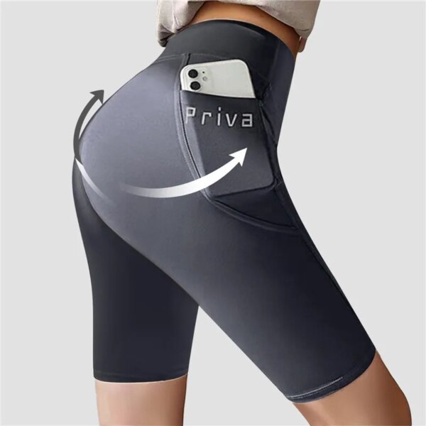 Pantalones cortos deportivos para mujer, pantalones cortos deportivos para mujer, ciclismo, trote, Fitness, cintura alta, Push Up, pantalones cortos de gimnasio, mallas, pantalones cortos de Yoga para mujer