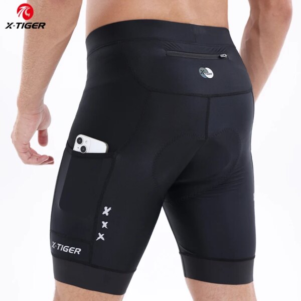 X-TIGER 2024 nuevos pantalones cortos de bicicleta para hombres 5D acolchados antideslizantes pantalones cortos de ciclismo con 3 bolsillos bicicleta de montaña ciclismo de carretera