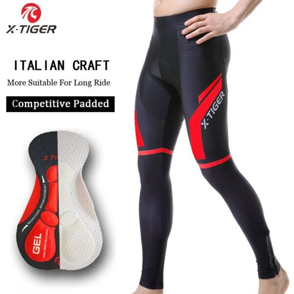 Pantalones de ciclismo X-TIGER para primavera y otoño, pantalones de ciclismo Coolmax con almohadilla de Gel 5D, pantalones para montar en bicicleta, pantalones 100% de Lycra MTB