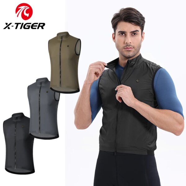 X-TIGER chaleco ligero chaqueta hombres Jerseys almacenamiento portátil a prueba de viento ciclismo sin mangas Jersey ropa de bicicleta transpirable