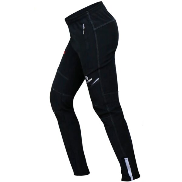 X-TIGER multifunción de lana de invierno, pantalones de ciclismo reflectantes térmicos, pantalones largos de cintura elástica para bicicleta, pantalones a prueba de viento para bicicleta