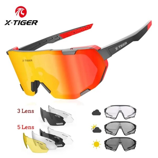 X-TIGER gafas fotocromáticas para ciclismo para hombre y mujer, gafas de sol polarizadas para bicicleta, deportes, ciclismo, correr, conducir, para pescar