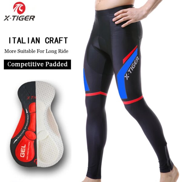 Pantalones de Ciclismo térmicos de Invierno X-TIGER, pantalones de Ciclismo acolchados de Gel 5D, pantalones para bicicleta, medias para Ciclismo de montaña, Invierno