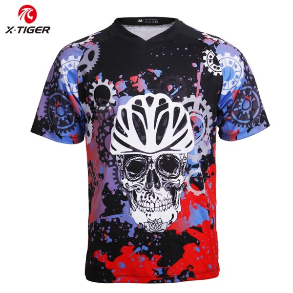 X-tiger-camisetas para descensos, camiseta transpirable para bicicleta DH, ropa para deportes de competición y Motocross, camisetas para ciclismo, camiseta para bicicleta de montaña