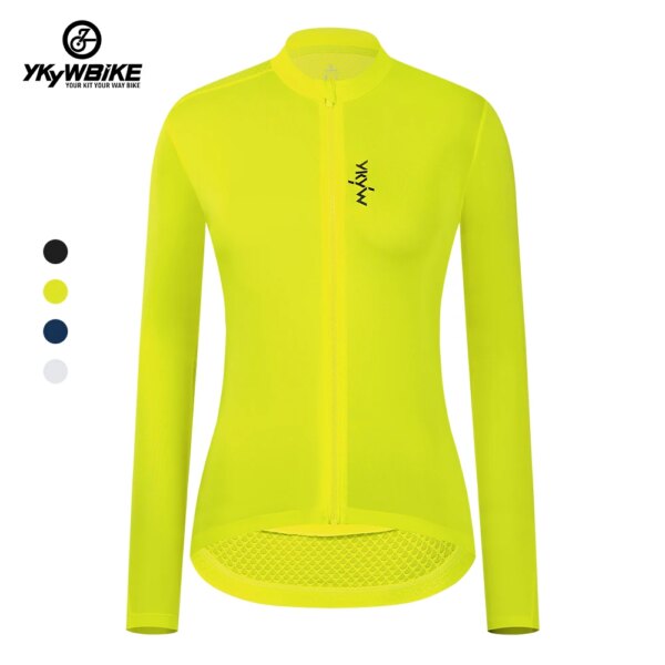 YKYW-Camiseta de Ciclismo de manga larga para mujer, ropa para correr en 4 colores, abrigo fino transpirable, camiseta de equipo profesional de carreras