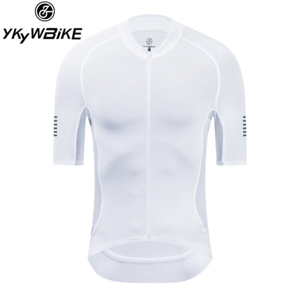 YKYWBIKE 2023 camiseta blanca de manga corta de ciclismo de alta calidad Pro Team Race Cut ligera para ropa de verano ropa de bicicleta camisas