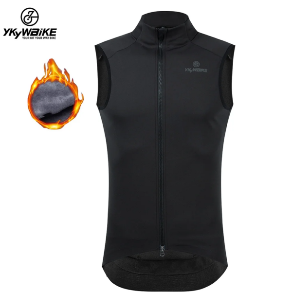 YKYWBIKE-Chaleco de ciclismo de invierno, chaleco polar impermeable a prueba de viento, ropa para bicicleta de montaña, chaqueta de ciclismo sin mangas