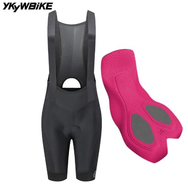 YKYWBIKE-pantalones cortos con pechera para ciclismo para mujer, medias acolchadas con interfaz elástica para ciclismo de montaña, excelente rendimiento, 6H