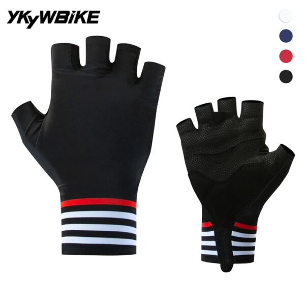 Ykywbike Ciclismo Hombres Medio Guantes Transpirables A Prueba De Golpes Guantes De Ciclismo Guantes Sin Dedos Mtb Guantes De Bicicleta De Montaña Deportes