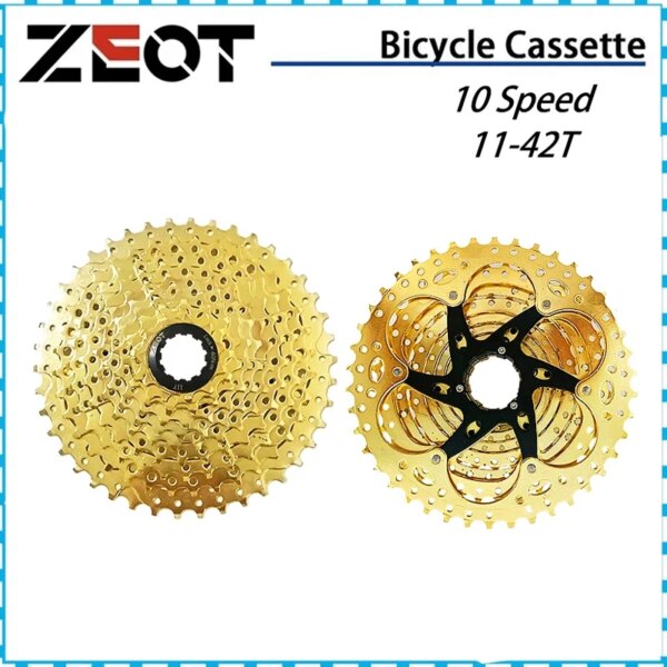 ZEOT-Cassette dorado de 10 velocidades, piñón libre para bicicleta de montaña, 10S, 10V, 11-42T, piñón de bicicleta de carretera para SHIMANO SRAM