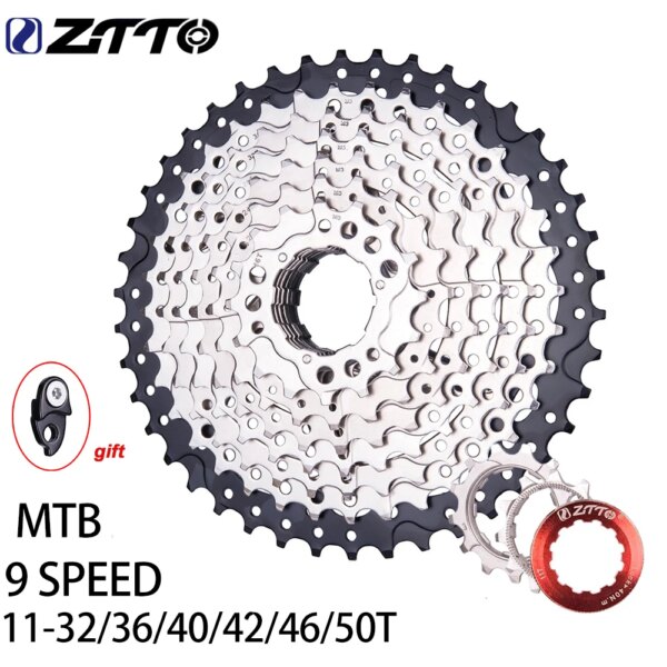 ZTTO-Cassette de 9 velocidades para bicicleta de montaña, piñón libre 9V K7 de 9 velocidades, sistema HG, 11-32/36/40/42/46/50T